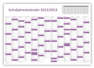 XXL Schuljahreskalender 2012 / 2013 Wandkalender für Schule 