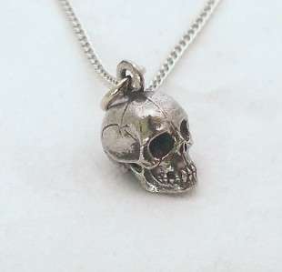 Human Skull Pendant (Necklace) Fine English Pewter (16)  