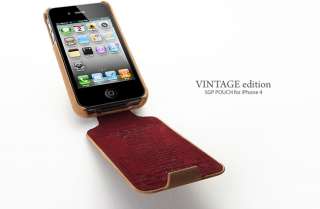 SGP Vintage Leather Folder Case for iPhone 4   Brown  