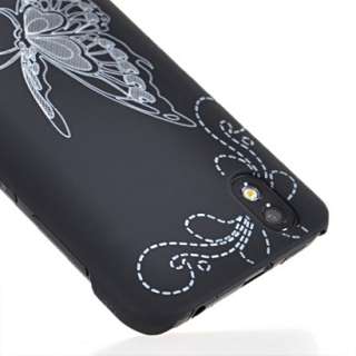 Butterfly Hard Rubber Gummi Case Hülle Cover für LG Optimus Black 