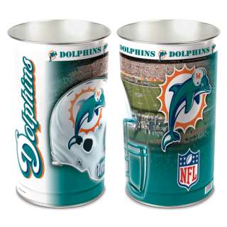 MIAMI DOLPHINS ~ NFL 15 Inch Wastebasket Trash Can ~ New!  