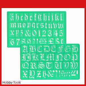 Schrift Schablonen 3 cm Old English Schablone Alphabet Buchstaben 