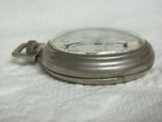   White Faced Scotty Shock Resistant Pocket Watch   Made in USA  