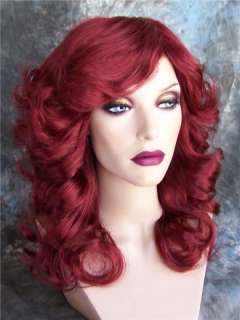 Wigs 1970s Farah Fawcett (Charlies Angels) Burgundy Red wig  