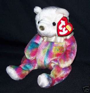 TY Beanie JUNE Birthday Bear Pearl No Hat HTF 7 MWMT  