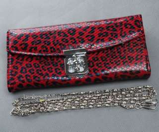   Lady Leopard Flower Buckle Wallet Purse Shoulder Hand Party Bag  