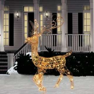   GRAPEVINE STANDING BUCK LIGHTED CHRISTMAS OUTDOOR DECORATION  