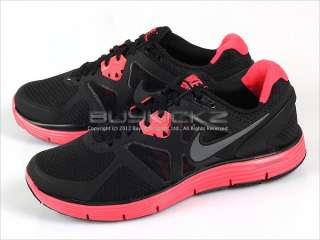 Nike LunarGlide+ 3 Black/Dark Grey Solar Red Volt Running Lunarlon 