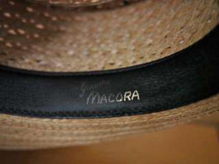   BEAN Genuine MACORA Madras Plaid Mens STRAW HAT Size 7 3/8 USA  