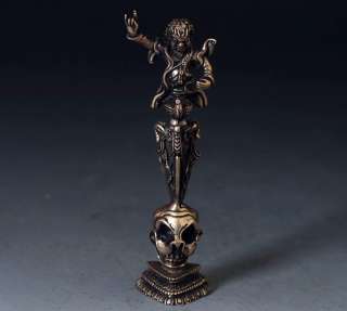 Copper Guru Grakpo Phurba Chu Skull stand /Tibet Dagger  
