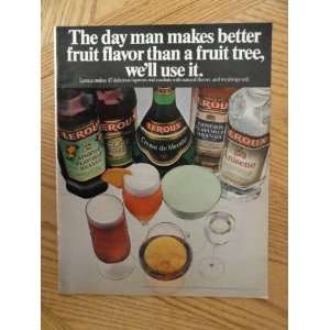 1972 Leroux Brandy, Gin, Anisette,Cream de Menthe/ magazine print ad.
