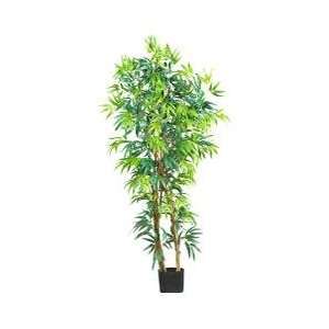  5 Curved Bamboo Silk Tree in Green   Nearly Natural 