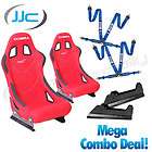 Cobra Monaco Racing Bucket Red Seat & Blue Harness Comb