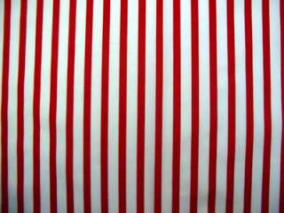   CLASSIC 1/4 STRIPE~Red & White Poplin Quilt Fabric /Yd