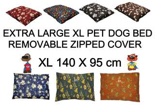 Extra Large XL Pet Dog Bed Cushion Zipped COVER 140 x 95cm Removable 