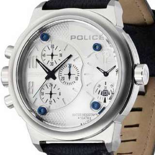 NEW POLICE VIPER GENTS CHRONOGRAPH TWIN GEAR WATCH, ROUND STEEL CASE 