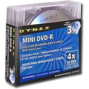 Dynex Mini DVD R 4x Disc 3pk Electronics