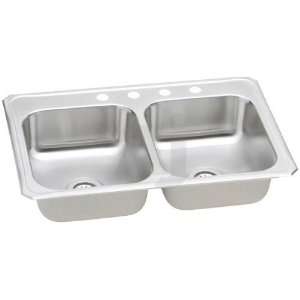  33 X 22 5 Hole Double Bowl Sink Celebrity Stainless Steel 