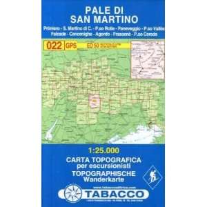 Pale di San Martino: Wanderkarte Tabacco 022. 1:25000: .de 