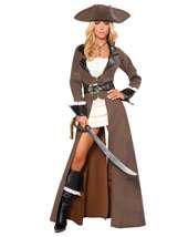 Womens Sexy Deluxe Pirate Captain Costume