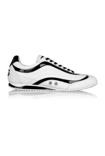 White and Black Patent Leather Trainer by D&G   White   Buy Shoes 