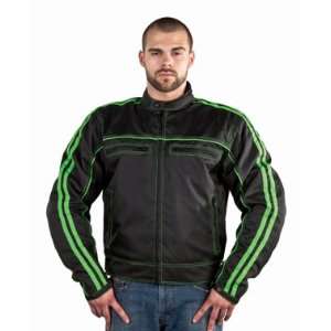 Mens Textile/Mesh Motorcycle Jacket w/ Removable CE Certified Armor 