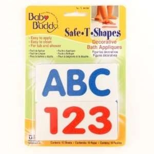  Baby Buddy BB Safe T Shapes Bath Tub Appliques   ABC123 