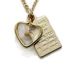 14K GOLD FILLED HEART w/ MUSTARD SEED & PASSAGE PLATE18 CHAIN Singer