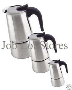Stainless Espresso Coffee Makers Stove top 2, 4, 6 Cups  