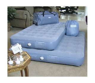 2pc Set Aerobed Queen & Twin Beds with RollingTravel Duffel BLUE 