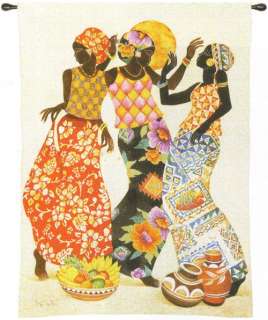 Jubilation African Woman Picture Tapestry Wall Hanging  