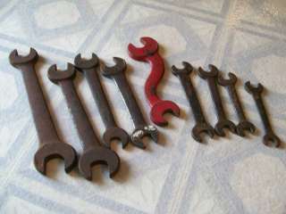 ANTIQUE OPEN END WRENCHES / OLD FARM TOOLS / LOT  
