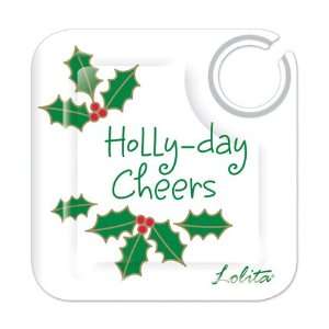   Holly Day Cheers Melamine Appetizer Plates (4)