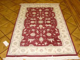  Ivory Hand knotted Persian Design Wool & Silk Oriental Area Rug  
