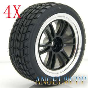 4x RC 110 Car On Road Wheel Rim & High Grip Rubber Tyre,Tires 1029 