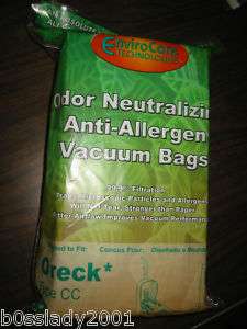 ORECK TYPE CC VACUUM vaccum CLEANER BAGS CHARCOAL  