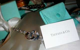 Tiffany & Co Silver 1837 CIRCLE CLASP Link Toggle Bracelet Bangle w 