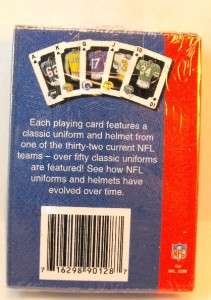   of NFL Classic Uniform Collection Playing Cards *Throwback Uniforms
