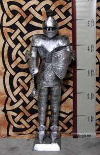   Suit of Armor Medieval Knight in Ball & Chain and Shield Stance (BCS