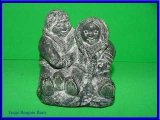 Wolf of Canada Soapstone Sculpture Figurine/Figure of Little Boy 