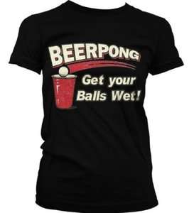 Beer Pong, Get Your Balls Wet Junior Girls T shirt Funny Sports 