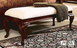 Cherry Upholstered Bedroom Bench  