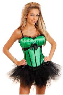   Ivy Green boned corset black tutu skirt petticoat ladies size XL 12 14