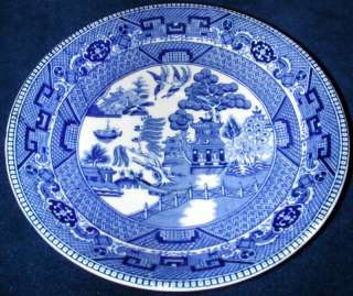 Buffalo Pottery, Blue Willow 1909   Dark Blue Saucer  