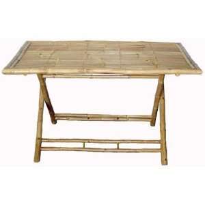   5462 Large Rectangle Bamboo Dining Table Patio, Lawn & Garden