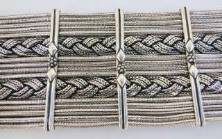 vintage sterling 925 silver wide bracelet cuff jewelry  