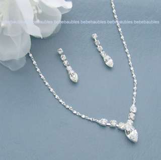 FOUR NECKLACE SETS BRIDAL WEDDING BRIDESMAIDS GIFT Jewelry SILVER Sp 