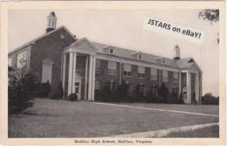1938 HALIFAX, VA, HIGH SCHOOL BUILDING POSTCARD  