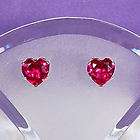cts Heart Cut Burmese Fire Ruby 4mm Stud Earrings 925 Sterling 