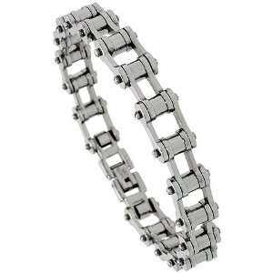   Stainless Steel Bicycle Chain Bracelet, 5/16 in. (9 mm) wide Jewelry